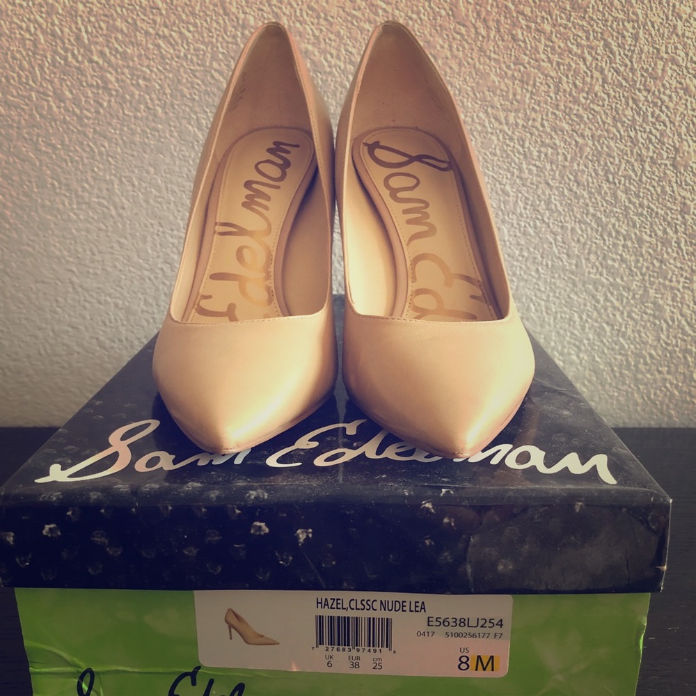 Sam Edelman Hazel Pointed Pumps 8M - Classic Nude